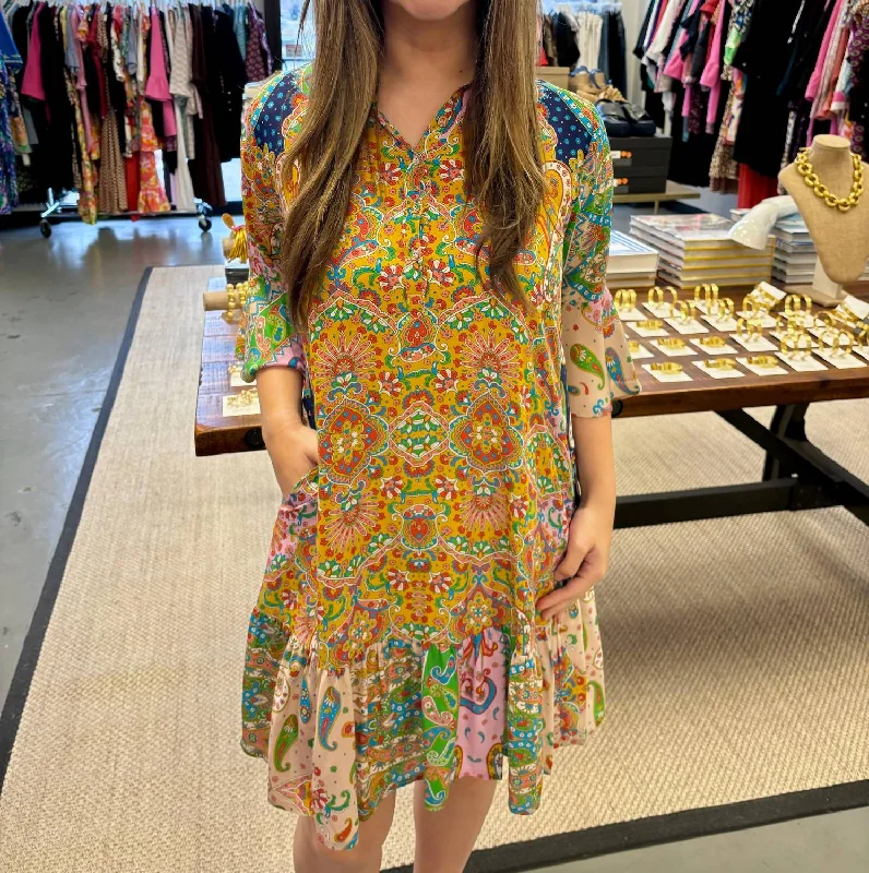 High Street Fashion Braemar Eleon Dress In Multi