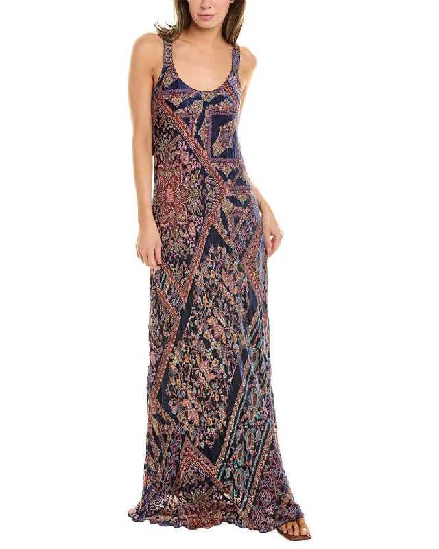 Comfortable Mind Johnny Was Omo Silk-Blend Maxi Dress