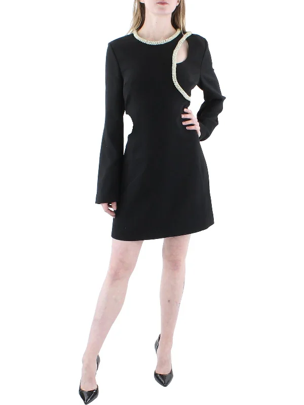 Goddess Outfit Katharine Diamante Womens Cutout Mini Shift Dress