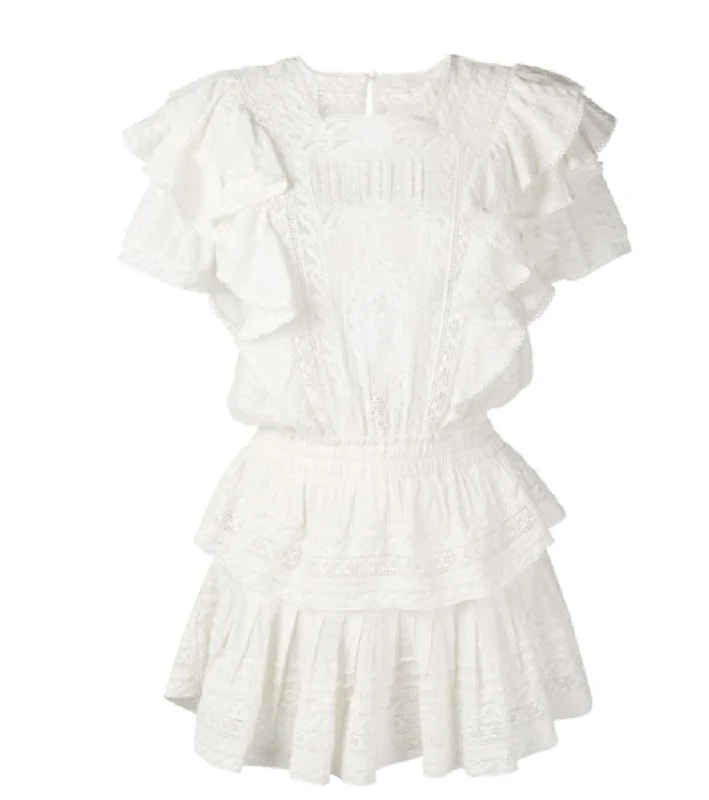 Classic Color Love Shack Fancy Stella Dress Antique White