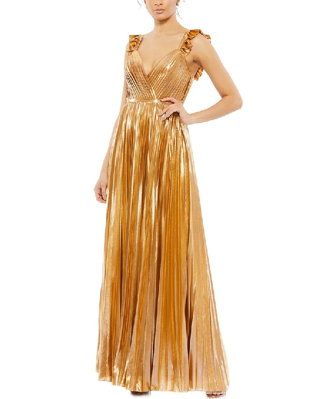 Fashionable And Fashionable Mac Duggal Metallic Gown