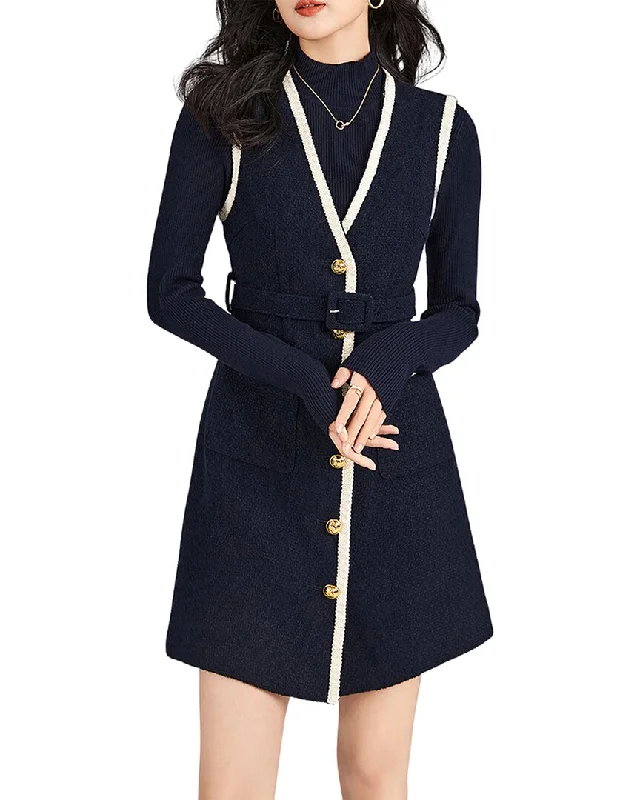 Street Fashion WLZD 2pc Wool-Blend Sweater & Dress