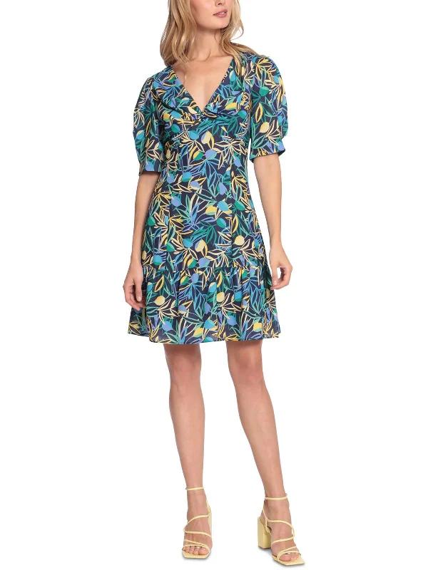 Classic Items Womens Ruffle Sweetheart Neckline Fit & Flare Dress