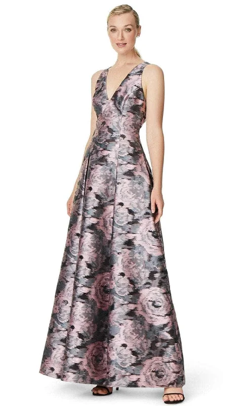 Simple Design Aidan Mattox MD1E206137 - Floral Jacquard A-Line Evening Dress