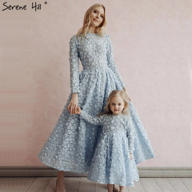 Must-have For Fashion Sale Blue Flowers Evening Dresses 2024 Muslim Long Sleeves Ankle length Midi Dresses Evening Gowns Serene Hill LA60905 Must-have For Fashion Sale Blue Flowers Evening Dresses 2024 Muslim Long Sleeves Ankle length Midi Dresses Evening Gowns Serene Hill LA60905