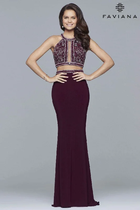 Classic Choice Faviana - 10019 Beaded Top Two-Piece Evening Gown