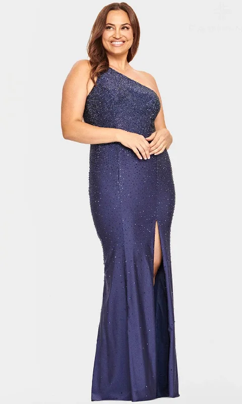 Exquisite Tailoring Faviana 9532 - Ruched High Slit Train Gown