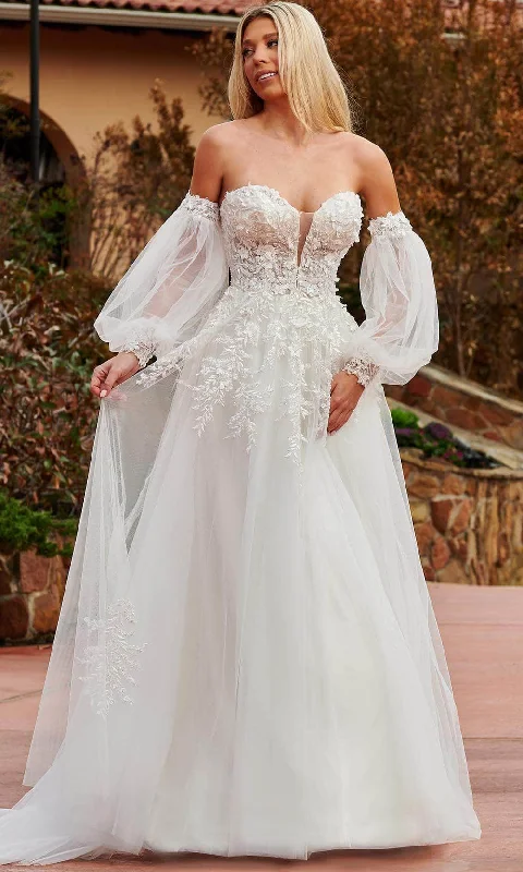 Elegant Outline Rachel Allan Bridal RB2160 - Embroidered A-Line Bridal Gown