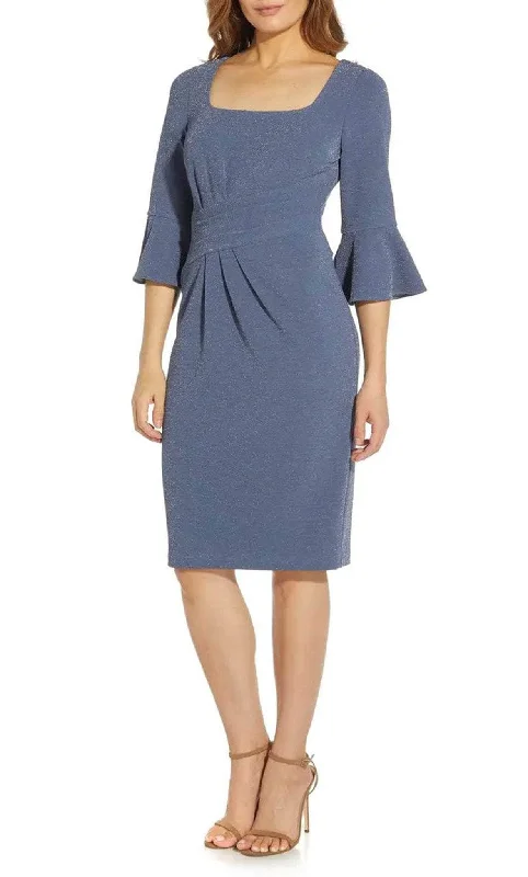 Embroidery Design Adrianna Papell AP1D104701 - Square Neck Short Dress