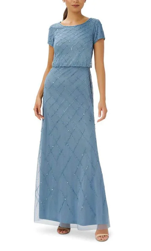 High-end Customization Adrianna Papell AP1E208942 - Beaded Short Sleeve Gown