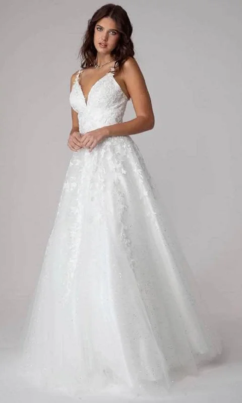 Fashionable Inner Wear Eureka Fashion - 9858 Floral Applique A-Line Prom Gown