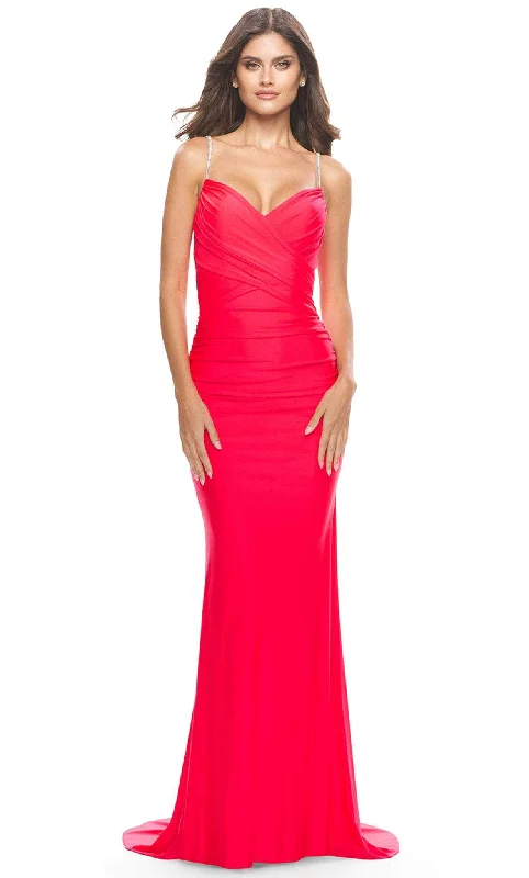 Floral Prints La Femme - Ruched Gown 31222SC