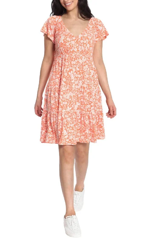 Classic Style London Times T5773M - V Neck A-line Short Gown