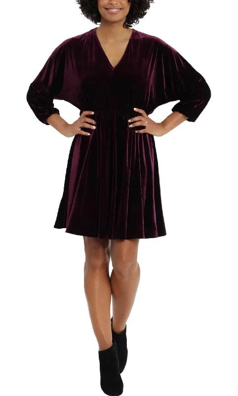 Noble And Elegant London Times T5911M - Velvet Closed Back Dress