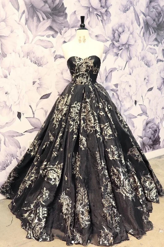 Sports Trend Black satin long prom dress, black evening dress