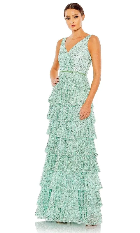 Celebrity Picks Mac Duggal 5627 - Sequined Ruffle Tiered Prom Gown