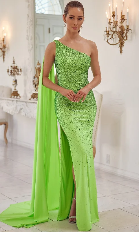 Classic Series Nox Anabel E1039 - Cascade Paneled Evening Dress