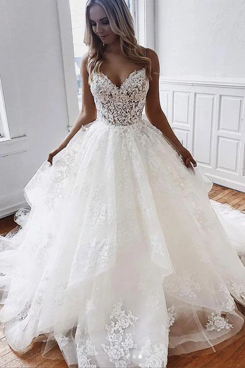 Fashion Touch White sweetheart tulle lace long prom dress, white lace evening dress